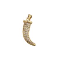 Terningformet Zirkon Micro Pave Messing vedhæng, guldfarve belagt, mode smykker & Unisex & Micro Pave cubic zirconia, gylden, nikkel, bly & cadmium fri, 22.50x10mm, Hole:Ca. 3.5mm, Solgt af PC