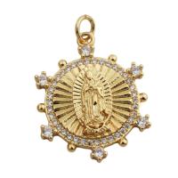 Cubic Zirconia Micro Pave Brass Pendant gold color plated fashion jewelry & micro pave cubic zirconia & for woman golden nickel lead & cadmium free Approx 3.5mm Sold By PC