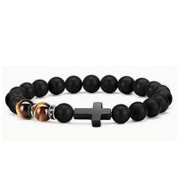 Edelsteen armbanden, Natuursteen, Oversteken, mode sieraden & verschillende materialen voor de keuze & uniseks, meer kleuren voor de keuze, Lengte Ca 19 cm, Verkocht door PC