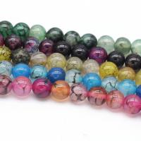 Natural Dragon Veins Agate Beads Round DIY Sold Per Approx 38 cm Strand