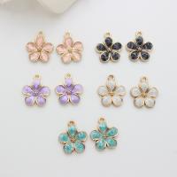 Zinc Alloy Enamel Pendants Flower gold color plated DIY Sold By PC