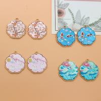 Zinc Alloy Enamel Pendants gold color plated DIY Sold By PC