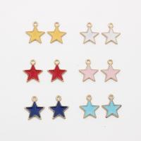 Zinc Alloy émail Pendants, alliage de zinc, étoile, Placage de couleur d'or, DIY, plus de couleurs à choisir, 18x29mm, 100PC/sac, Vendu par sac