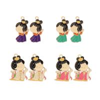 Zinc Alloy Enamel Pendants gold color plated DIY Sold By PC