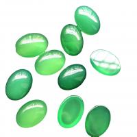 Akaatti Cabochon, Green Akaatti, Soikea, tee-se-itse & erikokoisia valinnalle, vihreä, N. 100PC/laukku, Myymät laukku