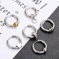 Stainless Steel Lever Terug Earring, 304 roestvrij staal, plated, uniseks & verschillende stijlen voor de keuze, zilver, Inside diameter 12mm, 6pC's/Lot, Verkocht door Lot