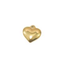 Acier inoxydable Coeur Pendentifs, Acier inoxydable 304, Plaqué d'or 18K, DIY, doré, 16.70x16.40mm, Vendu par PC