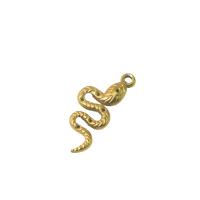 Edelstahl Tieranhänger, 304 Edelstahl, Schlange, 18 K vergoldet, DIY, goldfarben, 30.40x12.80mm, verkauft von PC