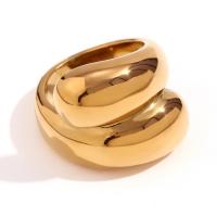 Stainless Steel Finger Ring 316L Stainless Steel 18K gold plated fashion jewelry & for woman golden Sold By PC