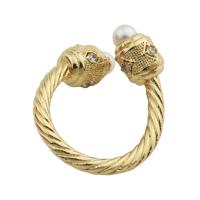 Cúbicos Circonia Micro Pave anillo de latón, metal, con Shell Pearl, chapado en color dorado, Joyería & unisexo & micro arcilla de zirconia cúbica, dorado, libre de níquel, plomo & cadmio, inner diameter 19mm, Vendido por UD