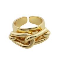 Messing ringen, gold plated, mode sieraden & uniseks, gouden, nikkel, lood en cadmium vrij, inner diameter 17mm, Verkocht door PC