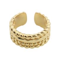 Messing ringen, gold plated, mode sieraden & uniseks, gouden, nikkel, lood en cadmium vrij, inner diameter 18.5mm, Verkocht door PC