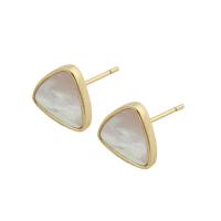 Brass Stud Earring with Shell gold color plated fashion jewelry & for woman golden nickel lead & cadmium free Sold By Pair