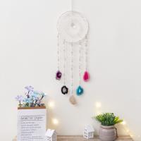 Fashion Dreamcatcher, Lederband, mit Achat & Eisen, Mond, handgemacht, für Zuhause und Büro, gemischte Farben, 600mm, verkauft von PC