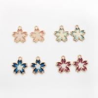 Zinc Alloy Enamel Pendants Flower plated DIY Sold By PC