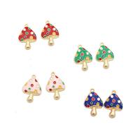 Zinc Alloy Enamel Pendants mushroom gold color plated DIY Sold By PC