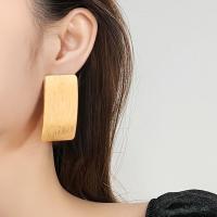 Lo zinco in lega Stud Earring, lega in zinco, Rettangolo, placcato, per la donna, nessuno, 25x45mm, Venduto da coppia