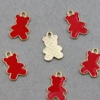 Zinc Alloy Enamel Pendants Bear plated DIY nickel lead & cadmium free Approx Sold By Bag