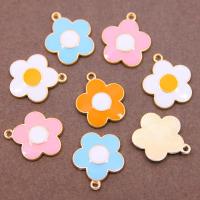 Zinc Alloy Enamel Pendants Flower plated DIY nickel lead & cadmium free Approx Sold By Bag