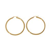 Mens Stainless Steel Hoop Earring, 304 rustfrit stål, 18K forgyldt, mode smykker & forskellig størrelse for valg & for kvinde, gylden, Solgt af par