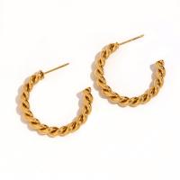 Pendientes de Acero Inoxidable, acero inoxidable 316L, 18K chapado en oro, Joyería & para mujer, dorado, Vendido por Par