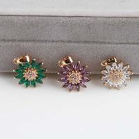 Crystal Pendants with Brass Flower gold color plated DIY Approx 2.1mm Sold By PC