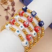 Evil Eye sieraden Armband, Lampwork, met Messing & Zinc Alloy, Plein, gold plated, mode sieraden & uniseks, meer kleuren voor de keuze, Binnendiameter:Ca 60mm, Verkocht door PC