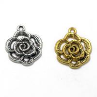 Zinc Alloy Hollow Pendler, Rose, du kan DIY & hule, flere farver til valg, nikkel, bly & cadmium fri, 24x20mm, Solgt af PC