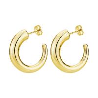 Stainless Steel Stud Earrings 304 Stainless Steel Letter C Vacuum Ion Plating fashion jewelry & for woman Sold By Pair