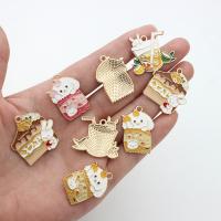 Zinc Alloy Enamel Pendants gold color plated DIY Sold By PC