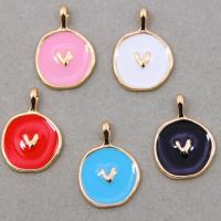 Zinc Alloy Enamel Pendants gold color plated DIY Approx Sold By Bag