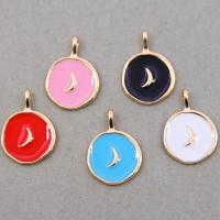 Zinc Alloy Enamel Pendants gold color plated DIY Approx Sold By Bag