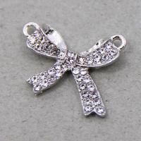 Bowknot Zinc Alloy priključak, Cink Alloy, pozlaćen, možete DIY & micro utrti kubni cirkonij, više boja za izbor, 20x5x17mm, Približno 100računala/Torba, Prodano By Torba