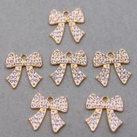 Sinc Alloy Rhinestone Pendants, Bowknot, plátáilte, DIY & le rhinestone, dathanna níos mó le haghaidh rogha, 20x3x21mm, Thart 100ríomhairí pearsanta/Mála, Díolta De réir Mála