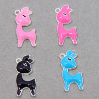 Zinc Alloy Enamel Pendants Deer silver color plated DIY Approx Sold By Bag