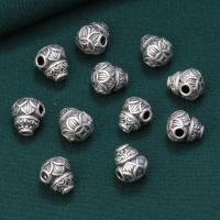 925 sterlingas sidabro karoliukai, 925 Sterling Silver, padengtą, Pasidaryk pats, Originali spalva, 8x9mm, Pardavė PC