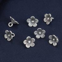 925 Sterling hopea riipus, 925 Sterling Silver, Terälehtiä, tee-se-itse, alkuperäinen väri, 10x8mm, Myymät PC