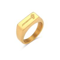 Stainless Steel Finger Ring 304 Stainless Steel 18K gold plated fashion jewelry & for woman golden Sold By PC