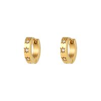 Stainless Steel Lever Terug Earring, 304 roestvrij staal, 18K verguld, mode sieraden & micro pave zirconia & voor vrouw, gouden, 10mm, Verkocht door pair