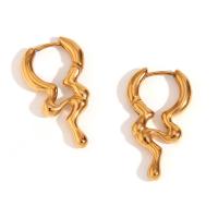 Stainless Steel Lever Terug Earring, 316L roestvrij staal, 18K verguld, mode sieraden & voor vrouw, gouden, 26.60x15mm, Verkocht door pair