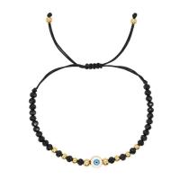 Kristal armbanden, met Knoopkoord & Zinc Alloy, Rond plat, gold plated, Verstelbare & mode sieraden & voor vrouw & glazuur, meer kleuren voor de keuze, Lengte Ca 28 cm, Verkocht door PC