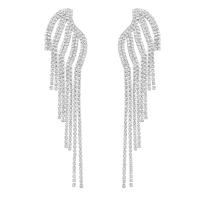 Fashion Fringe Oorbellen, Zinc Alloy, mode sieraden & voor vrouw & met strass, meer kleuren voor de keuze, nikkel, lood en cadmium vrij, 126x33mm, Verkocht door pair