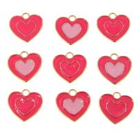 Zinc Alloy Enamel Pendants Heart gold color plated DIY Approx Sold By Bag