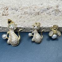 Brass Jewelry Pendants with Plastic Pearl gold color plated DIY nickel lead & cadmium free Sold By PC