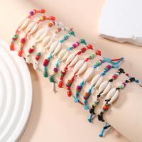 Pulsera de Nácar, con Arcilla polimero & cordón de nylon, Joyería, más colores para la opción, Bracelet inner diameter:5.5-6.5cm, 12PCs/Set, Vendido por Set