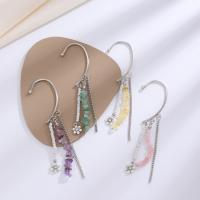 Pendientes Ear Cuff, aleación de zinc, con Piedra natural, hecho a mano, Joyería & para mujer, más colores para la opción, libre de níquel, plomo & cadmio, 120mm, Vendido por UD