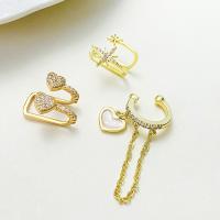 Pendientes Ear Cuff, metal, Joyería & diferentes estilos para la opción & para mujer & con diamantes de imitación, más colores para la opción, libre de níquel, plomo & cadmio, Vendido por UD