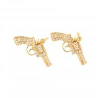 Cubic Zirconia Micro Pave Brass Pendant Gun plated DIY & micro pave cubic zirconia gold Sold By Lot