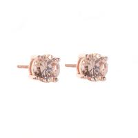 Boucles d'oreilles en laiton zircon cubique pavent, Placage, unisexe & normes différentes pour le choix & pavé de micro zircon, couleur or rose, Vendu par paire