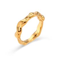 Anillo de dedo de acero inoxidable, acero inoxidable 304, Joyería & diverso tamaño para la opción & para mujer, dorado, Vendido por UD